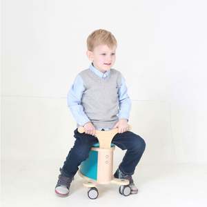 शैक्षिक उदिया चार पहिया लकड़ी की बैलेंस कार, भंडारण के साथ बच्चों के लिए रोलर खिलौना - Product Image 6