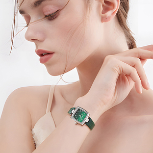 Đồng Hồ Nữ Thời Trang Kim Cương Giả Kim Cương Mới Nhất Đồng Hồ Đeo Tay Da Vuông Đồng Hồ Thạch Anh Nữ Màu Trắng Đen Xanh Lá Cây - Product Image 5