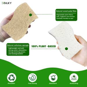 Kratz feste Kokosnussholz-Zellstoff-Peeling-Küchen schwämme Set Umwelt freundliche Geschirrspül-Reinigungs schwämme - Product Image 2