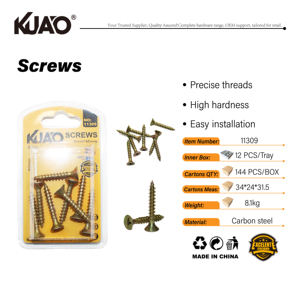 Paquete de tornillos para contrachapado y MDF, para <span class=keywords><strong>trabajos</strong></span> de contratistas, con cabeza de acero galvanizado en caliente, 6*40MM, 8 unidades - Product Image 3