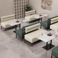 Meubles de restaurant modernes en PU, banquettes murales pour 4 personnes, idéales pour les salons de thé et les restaurants occidentaux