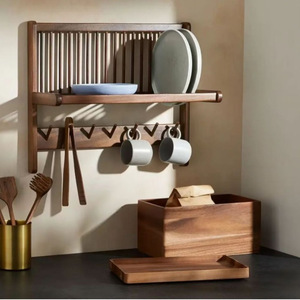 Caja de joyería de madera de nogal, caja de almacenamiento rectangular de madera maciza de gran capacidad para uso doméstico - Product Image 2