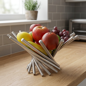 Panier à fruits en acier inoxydable moderne Metaledge, design géométrique européen écologique, pour la cuisine - Product Image 2