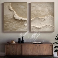 Diptyque abstrait texturé effet terreux, peinture acrylique, toile luxueuse, décoration moderne, art mural fait main