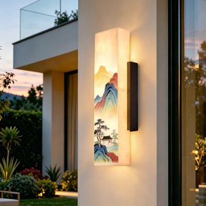 Lampe murale extérieure Nightsappan 60 cm, étanche, en acier inoxydable, éclairage de cour de villa - Product Image 1