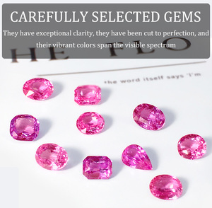 Piedras Preciosas de Paparacha Creadas en Laboratorio, Corte Oval Facetado, Color Naranja Rosado, para Joyería Fina, Tamaño 5-15 mm, Efecto de Juego de Color - Product Image 3