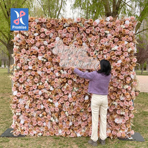 Mur de fleurs artificielles Offre Spéciale promise en gros pour toile de fond de décoration de mariage - Product Image 1