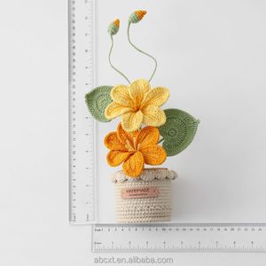 Handmade Finished Hand-knit Crochet Tung <b>Tree</b> Flower Pot Plant for Valentine's Day Graduation Father's Day Halloween - Product Image 6