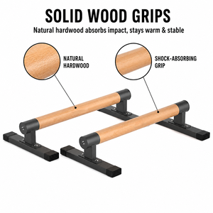 Wooden Parallel Dip Bar Thick Beech Handles Rock-Free Fitness Equipment for Home Gym <strong>Gymnastics</strong> Strength Training <strong>Bench</strong> Rack - Product Image 2