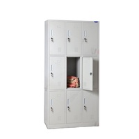 Haute qualité 9 portes compartiment métal casier garde-robe personnel Gym école armoire de rangement en acier pour vestiaire