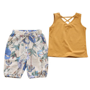 Lot de vêtements neufs à imprimé floral, pantalon à volants et polos pour enfants, ensemble blazer pour enfants - Product Image 1