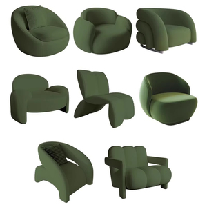 Sillón Individual de Diseño Creativo para Espacios Pequeños, Sofá de Terciopelo con Forma Especial para Sala de Estar - Product Image 3