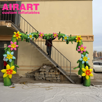 Arche de fleurs gonflable pour la publicité extérieure, combinaisons d'arches gonflables à chaîne de fleurs pour les fêtes