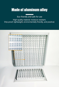 Có thể điều chỉnh trần trắng xả Vent vuông nhôm đôi lệch lưới tản nhiệt cho HVAC trở lại không khí ngoài trời tầng hầm đăng ký - Product Image 6