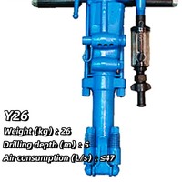 Foreuse rotative portative Y26 à moteur essence pour le forage de roches, la rupture de minerai, la percée de puits d'eau, outils miniers, profondeur max. 5m
