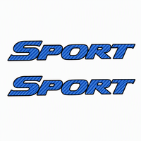 Autocollant Emblème Sport en Fibre de Carbone Bleu avec Bord Noir : Badge Lettres Plat pour Carrosserie, Vinyle Texturé PVC