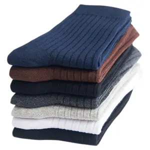 Wholesale Classic Dress Cotton Knit Sweat Absorb Crew Blank Business Socks For Men