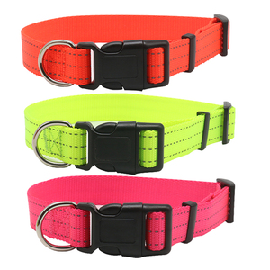 Custom Multi-Color Nylon Hondenhalsband Huisdier Riem Zware Eco-Duty Effen Patroon Kant Decoratie Westerse Stijl Gps Groothandel - Product Image 2