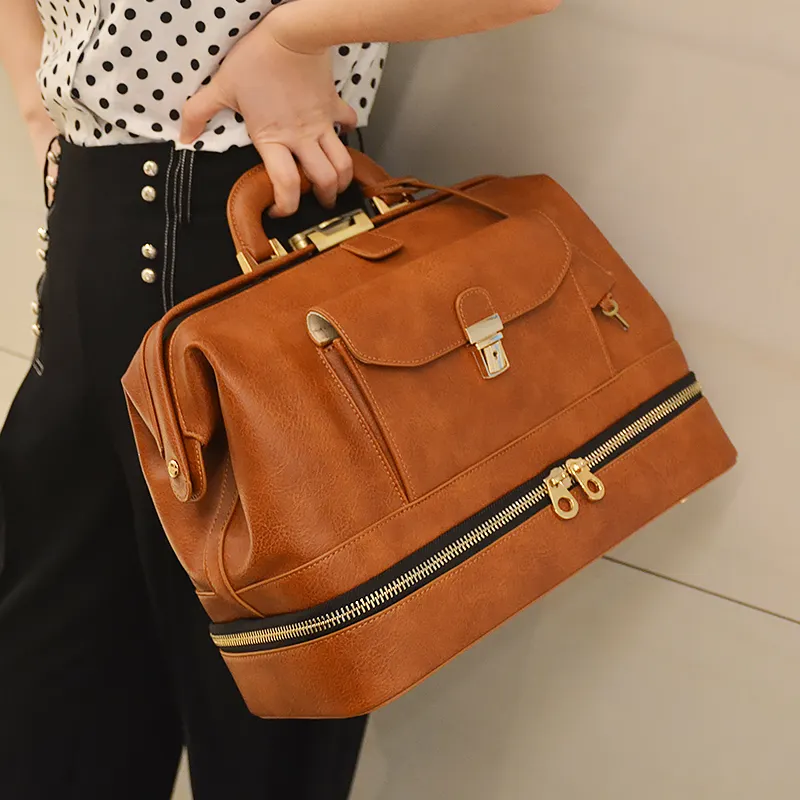 Latest Elegant Professional Women Large Capacity Satchel Handbag Custom Leather Medical Doctor Bag
