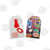 Bonbons gélifiés fantaisie en gros pour Halloween, saveur drôle, Halal, en forme de dents et de langues, doux et sucrés, bonbons jouets pour enfants, idéal pour les fêtes.