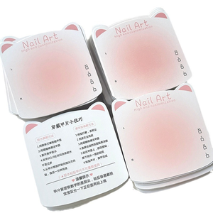 Cartoncino per unghie finte a forma di orecchie di gatto, personalizzabile, simpatico espositore per unghie, base in carta, design per stampa di istruzioni - Product Image 1