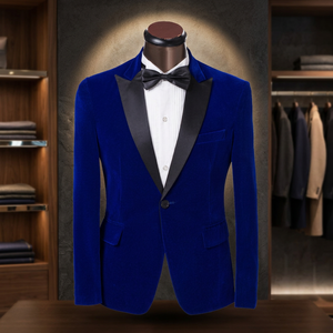 Blue Wool Blank Tuxedo <b>Jacket</b> From Thailand by Any Brand - Product Image 2