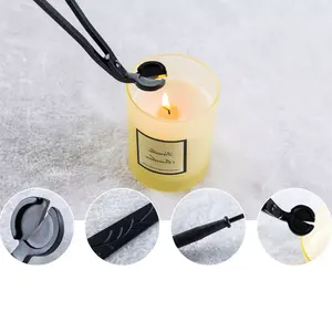 Vente en gros de ciseaux à bougie kit d'entretien de mèche de bougie noire set d'accessoires pour bougies set de coupe-mèche