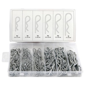 Kit de goupilles fendues en forme de R Woking, 150 pièces, en acier au carbone, finition brillante, pour usage mécanique - Product Image 1