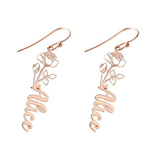 TD ต่างหูสำหรับผู้หญิงตุ้มหูแบบตัดทำจากสเตนเลสสตีลตามสั่งต่างหูแบบมีตัวอักษร12เดือนสำหรับผู้หญิง - Product Image 3