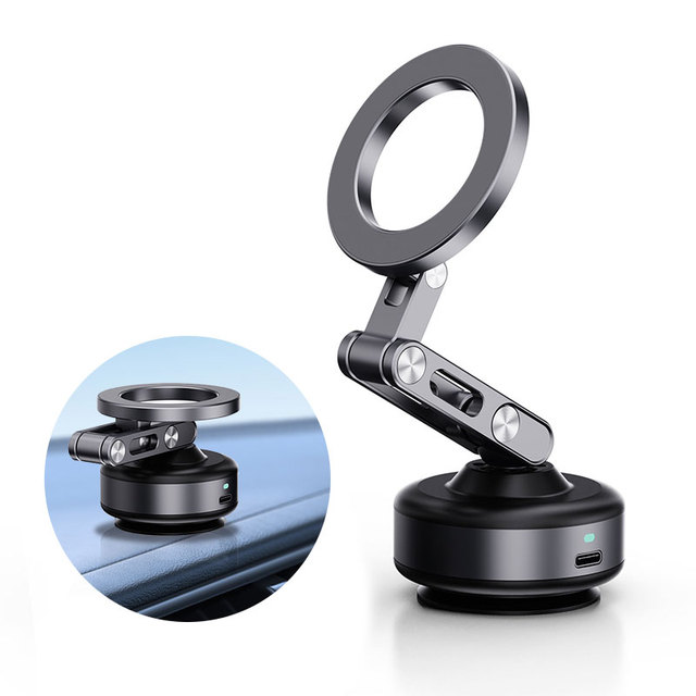 Upgraded 360 Degree Adjustable Hands Free Double Vacuum Sucker Magnetic Suction Phone Mount for Car Gym Mirror Smooth Surface