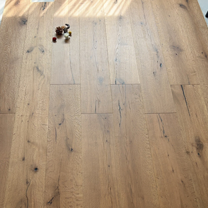 Meilleur prix : Parquet contrecollé en chêne blanc et noyer noir de 15 mm, brossé, <span class=keywords><strong>à</strong></span> clipser, longues planches pour salon et villa - Product Image 4