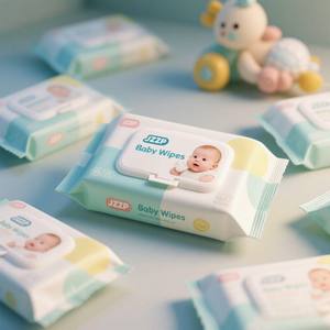 JZZP Échantillon gratuit 99,9% Biodégradable Soins pour bébé Eau Lingettes humides pour bébé Lingettes nettoyantes écologiques - Product Image 3