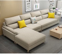 Canapé d'angle modulable convertible en tissu gris, design contemporain et moderne, pour salon, avec chaise longue, mobilier de maison de haute qualité, prix usine