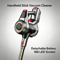 Aspirateur sans fil 250W BLDC haute puissance, faible bruit, léger, filtre lavable, cyclone, sans sac, lumières LED vertes pour la maison et les poils d'animaux