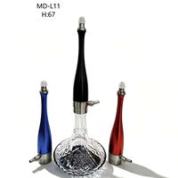 DS Modern 67cm Narguilé Chicha à Tube Unique Durable avec Éclairage LED pour Voyage MAO-164