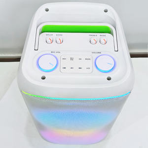 مكبر صوت كاريوكي مزدوج 6.5 بوصة للحفلات، سماعات هاي فاي محمولة بيضاء، مضخم صوت موسيقي للحفلات - Product Image 5