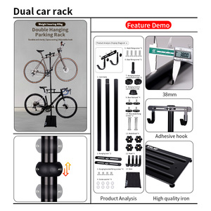 Soporte ajustable para bicicletas con <span class=keywords><strong>doble</strong></span> gancho, estante de suspensión para bicicletas, soporte <span class=keywords><strong>doble</strong></span> para bicicletas, expositor de bicicletas - Product Image 6