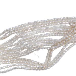 Perles d'eau douce naturelles blanches baroques de Zhuji, 4-5 mm, à deux faces, trou droit, pour bricolage, disponibles en rose, vente en gros - Product Image 4