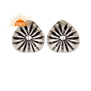 Antique Oxidized <b>Silver</b> Plated Designer Brass <b>Stud</b> Earrings Fashion Jewelry Wholesale Supplier Classic Collection - Product Image 1