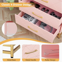 Armoire de chambre à coucher avec 4 tiroirs pour le salon entrée commode avec cadre en acier armoire de rangement