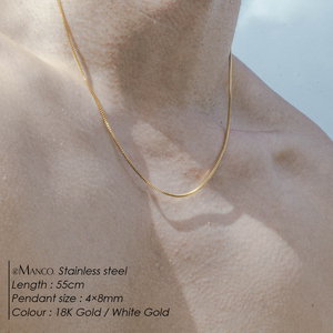EManco Fahion - <span class=keywords><strong>Collar</strong></span> de Cadena de Acero Inoxidable con Colgante Minimalista Chapado en <span class=keywords><strong>Oro</strong></span> de 18K para <span class=keywords><strong>Hombre</strong></span> - Product Image 3
