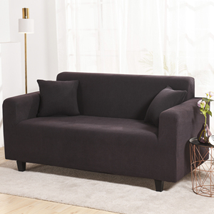 5 adapté aux besoins du client de haute qualité protection solaire polyester spandex brun doux <span class=keywords><strong>housse</strong></span> de <span class=keywords><strong>canapé</strong></span> extensible - Product Image 2