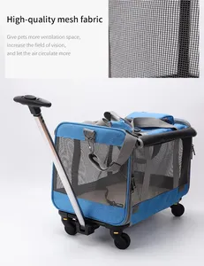 Breathable Airline Approved Pet Travel Pet Trolley Carrier Portable Folding Cats Puppies Travel Pet Trolley Carrier