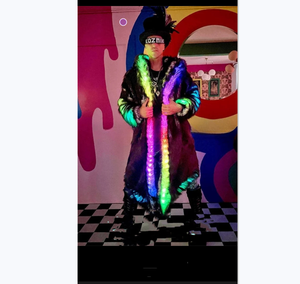 Abrigo de piel sintética LED para hombre, chaqueta cálida para fiesta de carnaval, disfraz de Cosplay europeo y <span class=keywords><strong>americano</strong></span>, superventas, ropa de hombre - Product Image 4