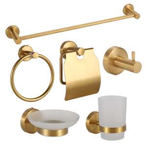 Juego de Accesorios de Baño de Marca Privada Yao Peng, 6 Piezas, Acero Inoxidable, Montado en la Pared, Toallero, Anillo para Toalla, Jabonera, Vaso - Product Image 2