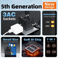 Adaptateur de prise universel multi-pays Worldplug Custom 3AC GaN 35W avec prise de type C