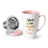 15 oz Tasse À Thé En Porcelaine avec Infuseur et Couvercle