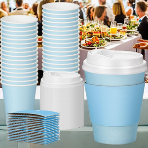 Vasos Desechables de Papel de 9 oz, Ecológicos, Reciclables, Libres de BPA, Transparentes, con Borde, para Bodas y Fiestas - Product Image 2