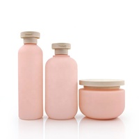 Botella de Champú de Plástico HDPE de 300 ml con Tapa de Bambú, Envase para Gel de Ducha y Cuidado del Cabello para Hotel, Empaque con Logotipo Personalizado OEM