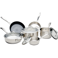 Kit d'ustensiles de cuisine antiadhésifs, en acier inoxydable, casseroles pour soupe et Pots de Stock, casseroles de cuisine, poêle à frire, Wok